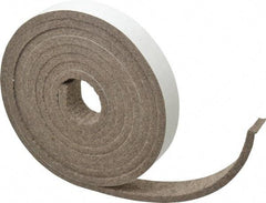 Made in USA - 1/4 Inch Thick x 1 Inch Wide x 10 Ft. Long, Felt Stripping - Gray, Adhesive Backing - Caliber Tooling