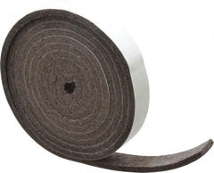 Made in USA - 1/4 Inch Thick x 1 Inch Wide x 10 Ft. Long, Felt Stripping - Gray, Adhesive Backing - Caliber Tooling