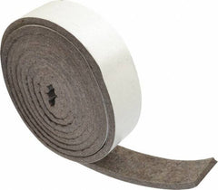 Made in USA - 1/4 Inch Thick x 1-1/2 Inch Wide x 10 Ft. Long, Felt Stripping - Gray, Adhesive Backing - Caliber Tooling