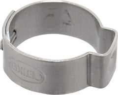 Oetiker - 12.6 to 14.5mm, 1-Ear Clamp - 9/16" Noml Size, 6mm Inner Width, 7mm Wide x 0.6mm Thick, Stainless Steel - Caliber Tooling