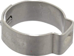 Oetiker - 13.5 to 15.7mm, 1-Ear Clamp - 5/8" Noml Size, 7mm Inner Width, 7mm Wide x 0.6mm Thick, Stainless Steel - Caliber Tooling