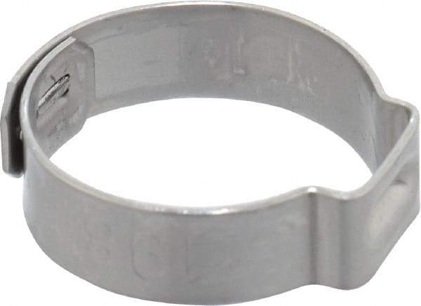 Oetiker - 17 to 19.8mm, 1-Ear Clamp - 3/4" Noml Size, 9mm Inner Width, 7mm Wide x 0.6mm Thick, Stainless Steel - Caliber Tooling