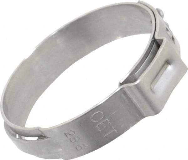 Oetiker - Stepless Ear Clamp - 1-1/8" Noml Size, 10mm Inner Width, 7mm Wide x 0.6mm Thick, Stainless Steel - Caliber Tooling