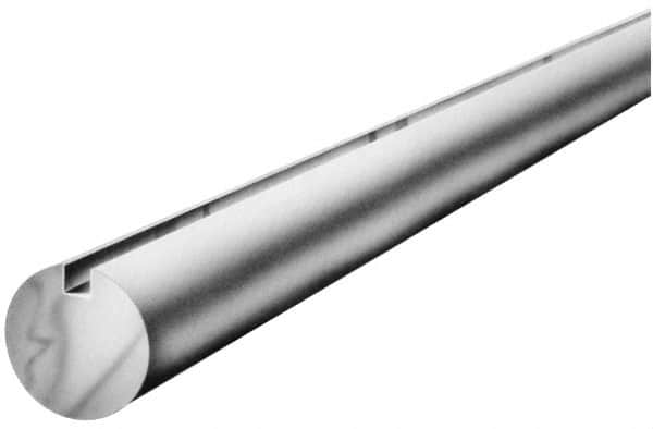 Made in USA - 11/16" Diam, 3' Long, 1045 Steel Keyed Round Linear Shafting - 3/16" Key - Caliber Tooling