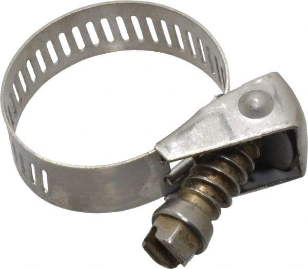 IDEAL TRIDON - SAE Size 12, 1/2 to 1-1/4" Diam, Stainless Steel Quick Release Worm Drive Clamp - 1/2" Wide, Material Grade 301, Series 550 - Caliber Tooling