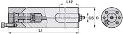 Kennametal - 1/4-28 Threaded Mount, Boring Head Straight Shank - Threaded Mount Mount, 14 Inch Overall Length, 11-1/4 Inch Projection - Exact Industrial Supply