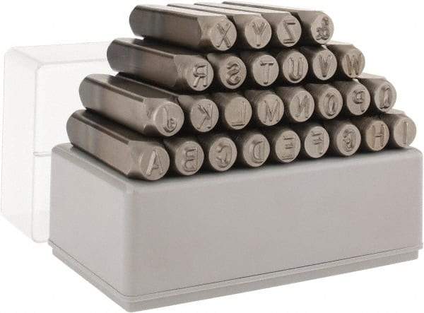 C.H. Hanson - 27 Piece, 5/16" Character Steel Stamp Set - Letters, Heavy Duty - Caliber Tooling