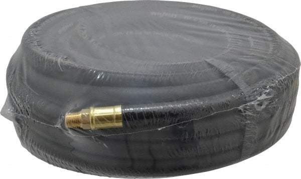 Continental ContiTech - 3/8" ID x 0.669" OD 50' Long Multipurpose Air Hose - MNPT x MNPT Ends, 200 Working psi, -40 to 190°F, 1/4" Fitting, Black - Caliber Tooling