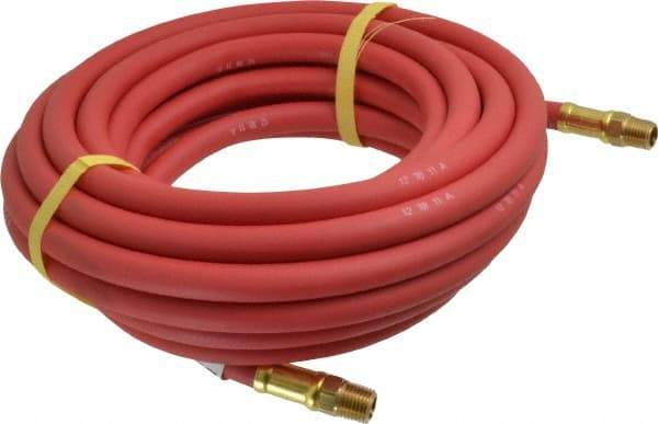 Continental ContiTech - 1/4" ID x 0.527" OD 25' Long Multipurpose Air Hose - MNPT x MNPT Ends, 250 Working psi, -40 to 190°F, 1/4" Fitting, Red - Caliber Tooling