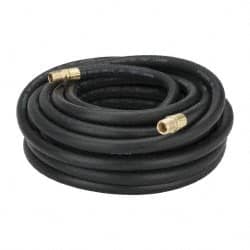 Continental ContiTech - 1/2" ID x 0.844" OD 50' Long Oil Resistant Air Hose - MNPT x MNPT Ends, 300 Working psi, -20 to 190°F, 1/2" Fitting, Black - Caliber Tooling