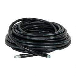 Continental ContiTech - 100' Long, 3/8" Fitting, Swivel Fitting, 0 to 250°F, Synthetic Rubber High Temp & High Pressure Hose - 3/8" Inside x 0.693" Outside Diam, Black, 3,000 psi - Caliber Tooling