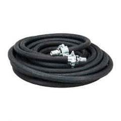 Continental ContiTech - 50' Long, 1/2" Fitting, Male NPT Fitting, -40 to 450°F, Synthetic Rubber High Temp & High Pressure Hose - 1/2" Inside x 1-1/16" Outside Diam, Black, 250 psi - Caliber Tooling