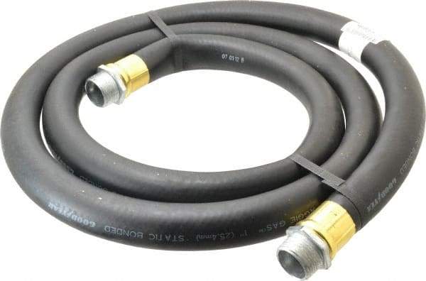 Continental ContiTech - 1" ID x 1-1/8" OD x 8' OAL, NPT Male x Male Petroleum Transfer Hose - 100 Max Working psi, 1" Fitting, Black - Caliber Tooling