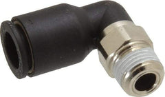 Legris - 5/16" OD, 1/4 NPT, Nylon/Nickel Plated Brass Push-to-Connect Male Elbow - 290 Max psi - Caliber Tooling