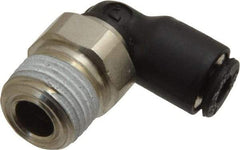 Legris - 1/8" OD, 1/8 NPT, Nylon/Nickel Plated Brass Push-to-Connect Male Elbow - 290 Max psi - Caliber Tooling