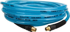 Coilhose Pneumatics - 3/8" ID, 3/8 Thread, 25' Long, Transparent Blue Polyurethane Coiled & Self Storing Hose - 200 Max psi, Male Rigid x Male Rigid - Caliber Tooling