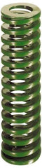 Dayton Lamina - 2-1/2" Hole Diam, 1-1/2" Rod Diam, 6" Free Length, Green Die Spring - 47.6 Lb Max Deflection, 2.39" Max Deflection, Light Duty, Chromium Vanadium Steel - Caliber Tooling