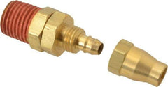 Coilhose Pneumatics - 1/4 NPT, Brass Reusable Hose Male Swivel Fitting - 0.16" Hose ID x 1/4" Hose OD - Caliber Tooling