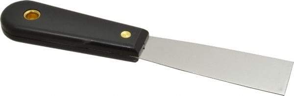 Value Collection - 1-1/4" Wide Stainless Steel Putty Knife - Stiff, Nylon Handle, 7.68" OAL - Caliber Tooling