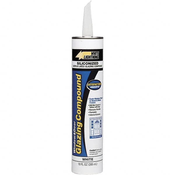 White Lightning - 10 oz Wood Repair - White, 24.2 Sq Ft Coverage, Siliconized Latex - Caliber Tooling