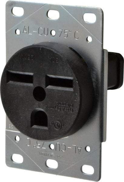 Pass & Seymour - 250 VAC, 30 Amp, 6-30R NEMA Configuration, Brown, Industrial Grade, Self Grounding Single Receptacle - 1 Phase, 2 Poles, 3 Wire, Flush Mount - Caliber Tooling