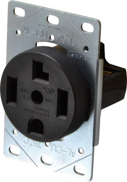 Pass & Seymour - 125/250 VAC, 30 Amp, 14-30R NEMA Configuration, Brown, Industrial Grade, Self Grounding Single Receptacle - 1 Phase, 3 Poles, 4 Wire, Flush Mount - Caliber Tooling