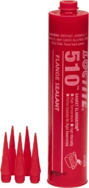 Loctite - 300ml 510 Gasket Eliminator Flange Sealant - -65 to 400°F, Red, Comes in Cartridge - Caliber Tooling