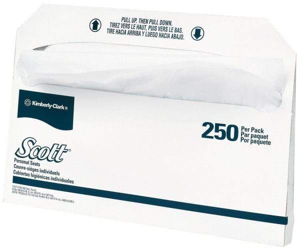 Scott - 17" Long x 14-1/2" Wide White Toilet Seat Covers - 20 Pack, 250 Sheet Roll - Caliber Tooling