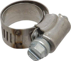 IDEAL TRIDON - SAE Size 6, 1/2 to 7/8" Diam, Stainless Steel Shielded Worm Drive Clamp - Material Grade 201, Series 613 - Caliber Tooling