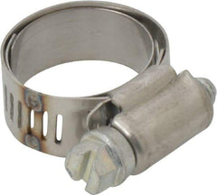 IDEAL TRIDON - SAE Size 10, 11/16 to 1-1/16" Diam, Stainless Steel Shielded Worm Drive Clamp - Material Grade 201, Series 613 - Caliber Tooling