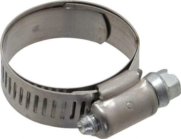 IDEAL TRIDON - SAE Size 16, 3/4 to 1-1/2" Diam, Stainless Steel Shielded Worm Drive Clamp - Material Grade 201, Series 613 - Caliber Tooling