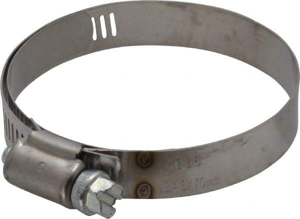 IDEAL TRIDON - SAE Size 36, 1-13/16 to 2-3/4" Diam, Stainless Steel Shielded Worm Drive Clamp - Material Grade 201, Series 613 - Caliber Tooling