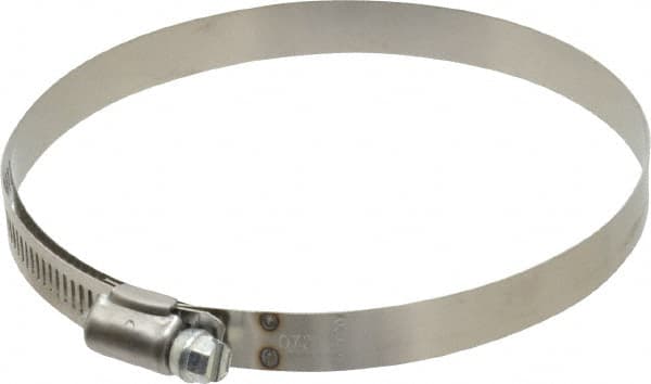 IDEAL TRIDON - SAE Size 72, 4-1/16 to 5" Diam, Stainless Steel Shielded Worm Drive Clamp - Material Grade 201, Series 613 - Caliber Tooling