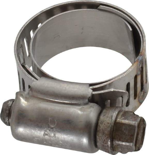 IDEAL TRIDON - SAE Size 10, 11/16 to 1-1/16" Diam, Stainless Steel Shielded Worm Drive Clamp - Material Grade 301, Series 615 - Caliber Tooling