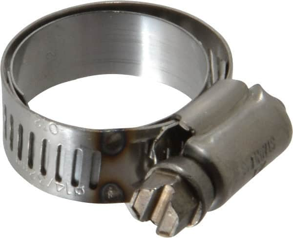 IDEAL TRIDON - SAE Size 12, 11/16 to 1-1/4" Diam, Stainless Steel Shielded Worm Drive Clamp - Material Grade 301, Series 615 - Caliber Tooling