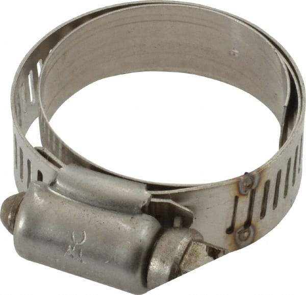 IDEAL TRIDON - SAE Size 16, 3/4 to 1-1/2" Diam, Stainless Steel Shielded Worm Drive Clamp - Material Grade 301, Series 615 - Caliber Tooling