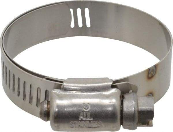 IDEAL TRIDON - SAE Size 24, 1-1/16 to 2" Diam, Stainless Steel Shielded Worm Drive Clamp - Material Grade 301, Series 615 - Caliber Tooling