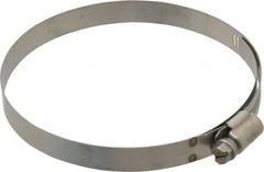 IDEAL TRIDON - SAE Size 64, 3-9/16 to 4-1/2" Diam, Stainless Steel Shielded Worm Drive Clamp - Material Grade 301, Series 615 - Caliber Tooling