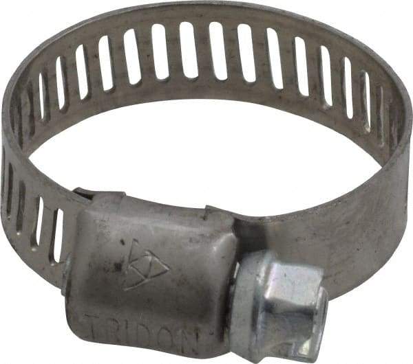 IDEAL TRIDON - SAE Size 8, 7/16 to 1" Diam, Stainless Steel Miniature Worm Drive Clamp - 5/16" Wide, Material Grade 301, Series 325 - Caliber Tooling