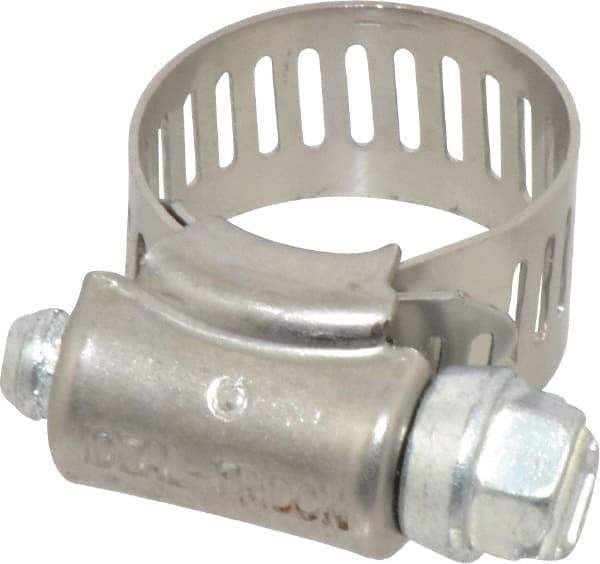 IDEAL TRIDON - SAE Size 6, 3/8 to 7/8" Diam, Carbon Steel Worm Drive Clamp - 1/2" Wide, Series 600 - Caliber Tooling