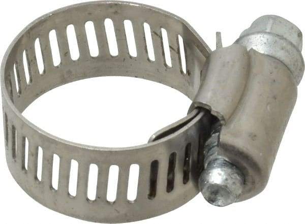 IDEAL TRIDON - SAE Size 10, 9/16 to 1-1/16" Diam, Stainless Steel Worm Drive Clamp - 1/2" Wide, Material Grade 201, Series 611 - Caliber Tooling