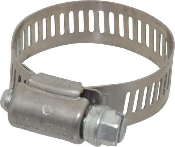 IDEAL TRIDON - SAE Size 16, 11/16 to 1-1/2" Diam, Stainless Steel Worm Drive Clamp - 1/2" Wide, Material Grade 201, Series 611 - Caliber Tooling