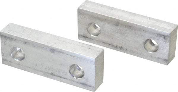 Gibraltar - 4" Wide x 1-1/2" High x 3/4" Thick, Flat/No Step Vise Jaw - Soft, Aluminum, Fixed Jaw, Compatible with 4" Vises - Caliber Tooling