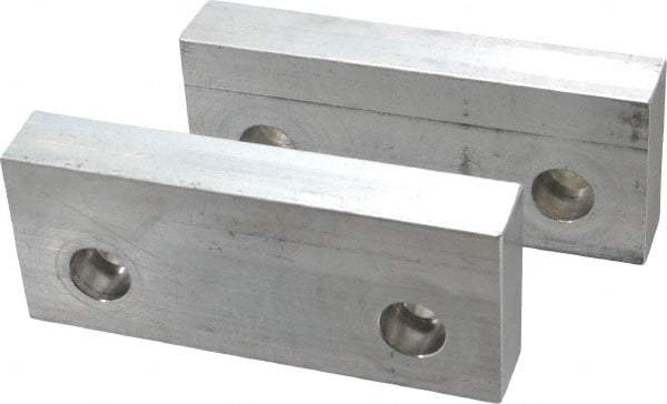 Gibraltar - 6" Wide x 2-1/2" High x 1" Thick, Flat/No Step Vise Jaw - Soft, Aluminum, Fixed Jaw, Compatible with 6" Vises - Caliber Tooling