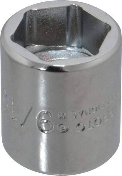 Proto - 9/16", 3/8" Drive, Standard Hand Socket - 6 Points, 7/8" OAL, Chrome Finish - Caliber Tooling