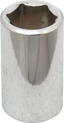 Proto - 1/2" Drive, Standard Hand Socket - 6 Points, 1-1/2" OAL, Chrome Finish - Caliber Tooling