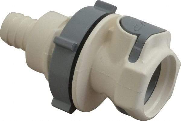 CPC Colder Products - 3/8" Nominal Flow, 1/2" ID, Female, Panel Mount Hose Barb-Female Socket - 125 Max psi, -40 to 280°F, Polysulfone Coupling, EPDM O-Ring - Caliber Tooling