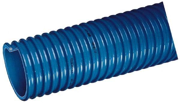 Kuriyama of America - 5" ID x 5.81" OD, 35 Max psi, 28 In. Hg, Dry Material Handling & Transfer Hose - Polyurethane, 15" Bend Radius, 100' Coil Length, Blue - Caliber Tooling