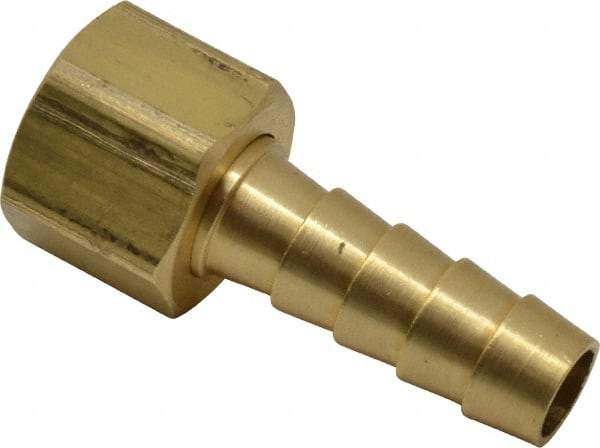 Dixon Valve & Coupling - 1/4 NPSM Thread Hose Barb Gasket Seat x Female NPSM Swivel Connector - 5/16" ID Hose, Brass - Caliber Tooling