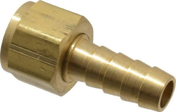 Dixon Valve & Coupling - 3/8 NPSM Thread Hose Barb Gasket Seat x Female NPSM Swivel Connector - 3/8" ID Hose, Brass - Caliber Tooling